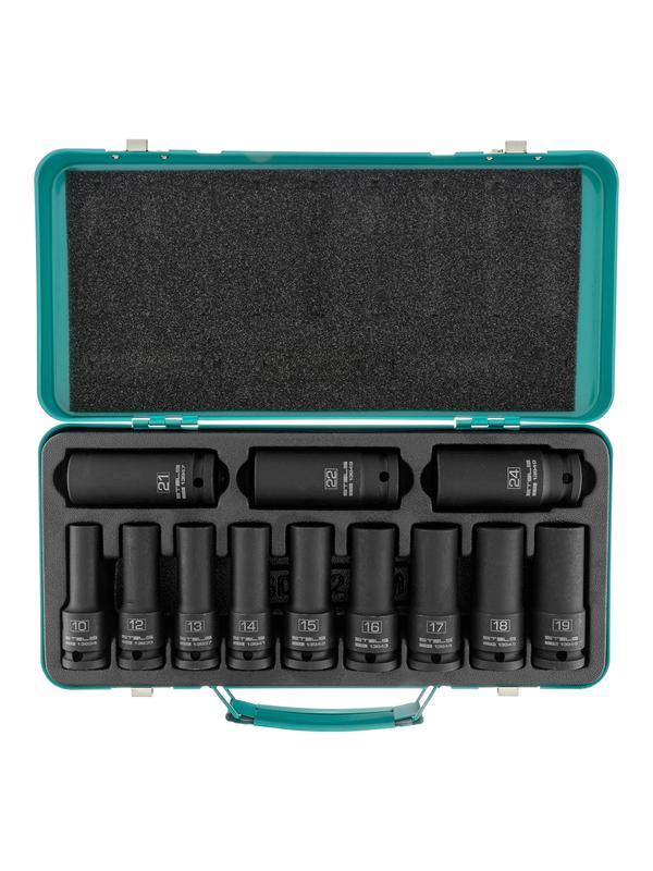 Набор ударных глубоких шестигранных торцевых головок, 1/2