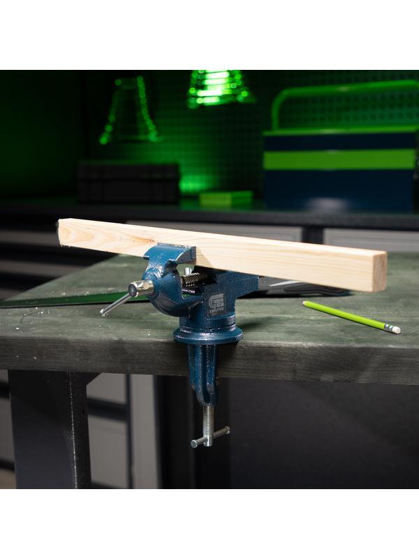 Тиски слесарные, настольные, поворотные, ширина рабочих губок 50 мм, наковальня Сибртех