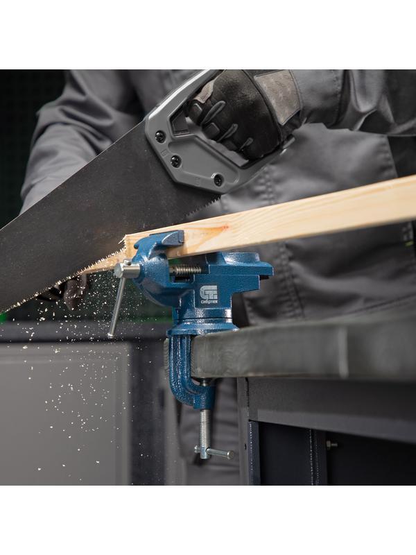 Тиски слесарные, настольные, поворотные, ширина рабочих губок 50 мм, наковальня Сибртех