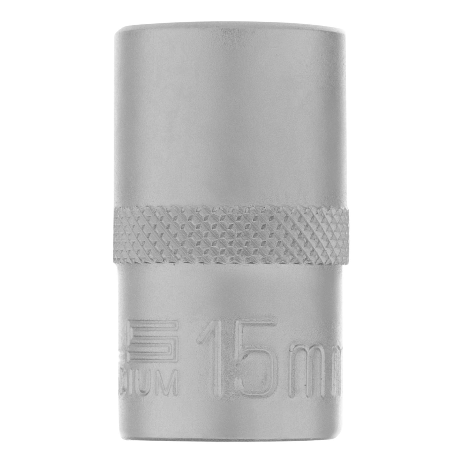 Головка торцевая, 15 мм, шестигранная, CrV, под квадрат 1/2 Stels