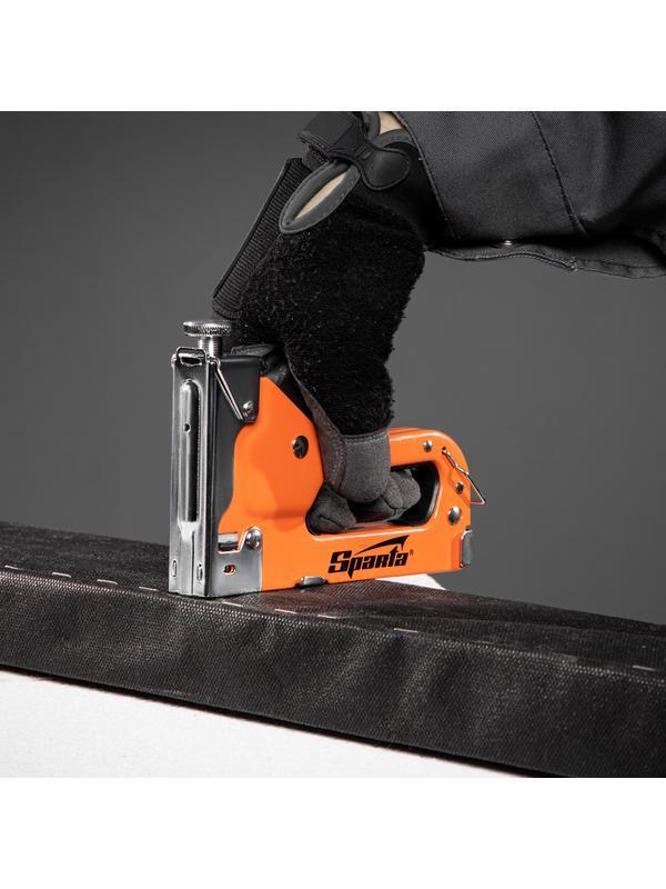 Набор: степлер мебельный регулируемый, скобы 500 шт, рулетка 2 м, тип скобы 53, 4-14 мм Sparta