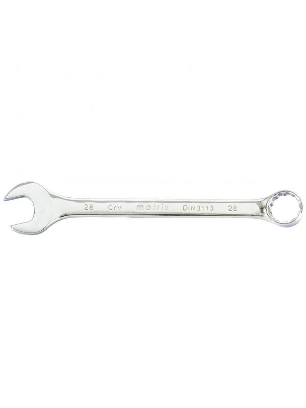 Ключ комбинированный, 28 мм, CrV, полированный хром Matrix