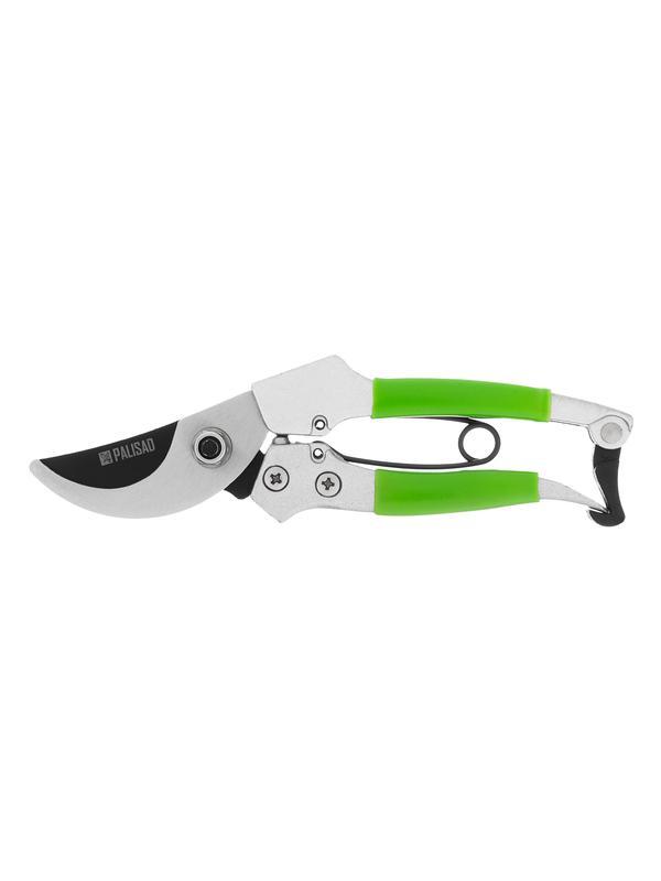 Секатор прямого реза, 180 мм, металлические обрезиненные рукоятки, Palisad