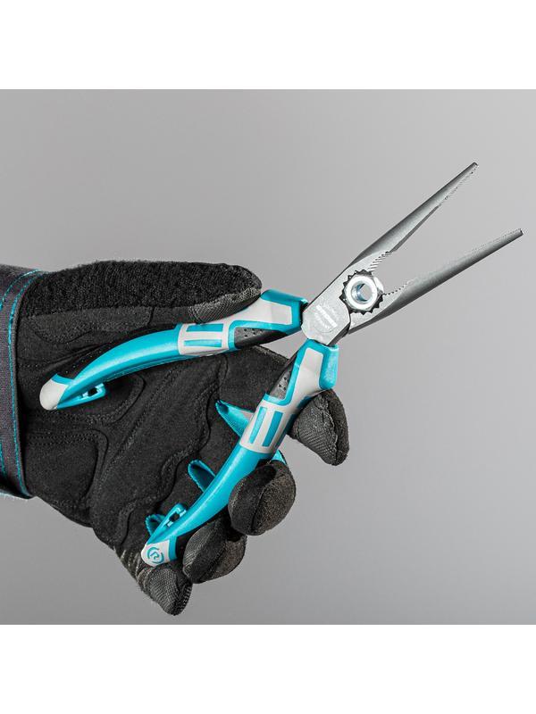 Длинногубцы прямые 205 мм, трехкомпонентные рукоятки Gross