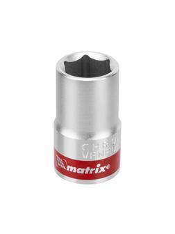 Головка торцевая, 14 мм, шестигранная, CrV, под квадрат 1/2, хромированная Matrix