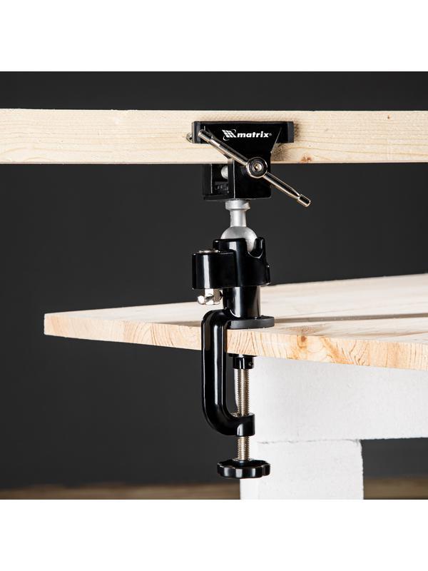 Тиски настольные, многофункциональные, сменная насадка, хомут для дрели, шарнирный механизм, 70 мм Matrix