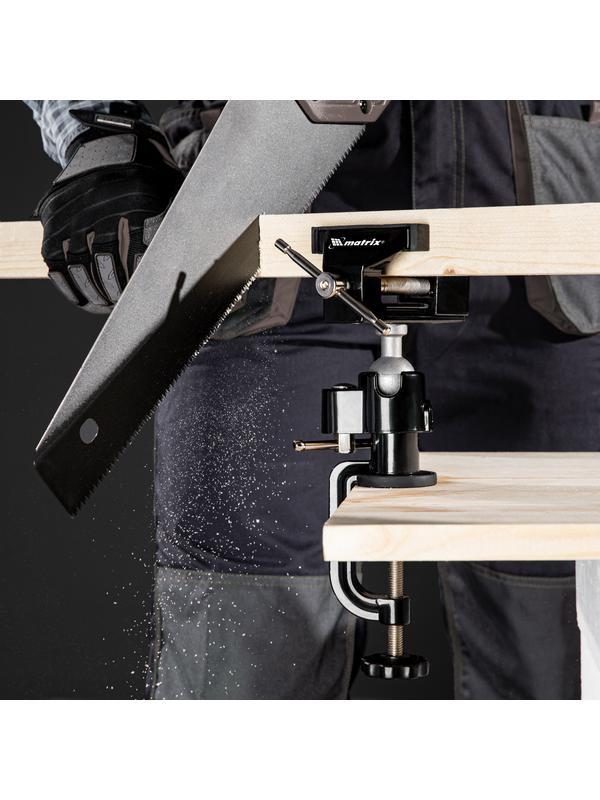 Тиски настольные, многофункциональные, сменная насадка, хомут для дрели, шарнирный механизм, 70 мм Matrix
