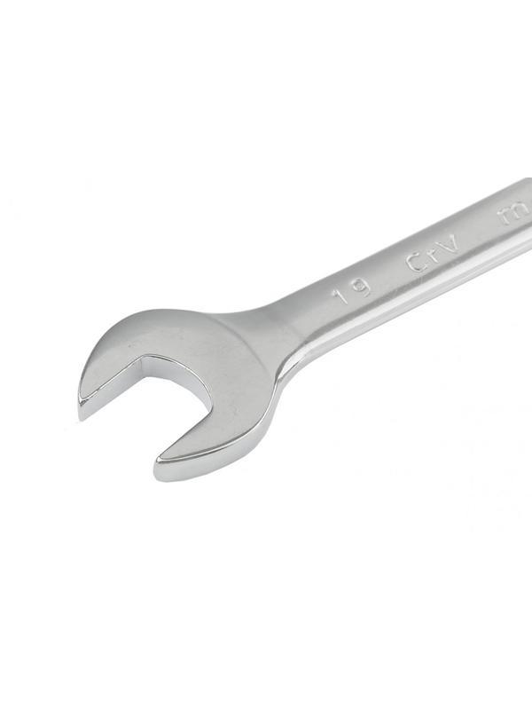 Ключ комбинированный, 19 мм, CrV, полированный хром Matrix