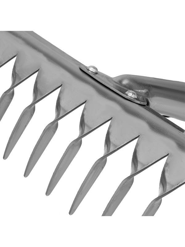 Грабли, нержавеющая сталь, 340 мм, 14 витых зубьев, без черенка, Россия, Сибртех