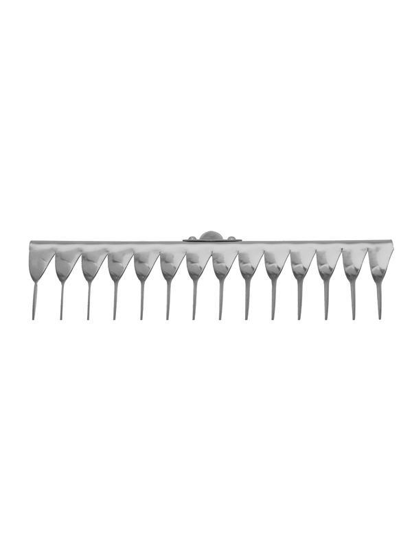 Грабли, нержавеющая сталь, 340 мм, 14 витых зубьев, без черенка, Россия, Сибртех