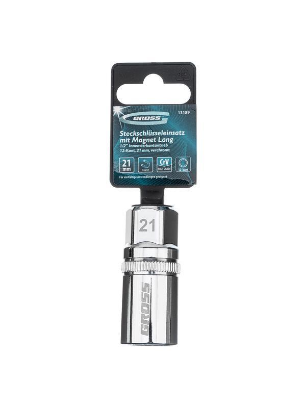 Головка торцевая свечная, магнитная, двенадцатигранная, 21 мм, под квадрат 1/2 Gross