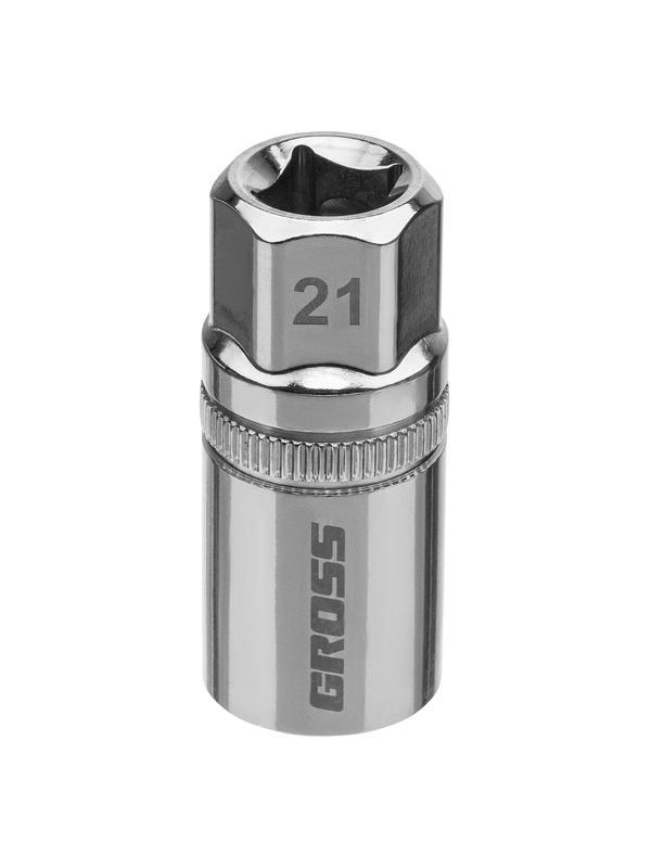Головка торцевая свечная, магнитная, двенадцатигранная, 21 мм, под квадрат 1/2 Gross