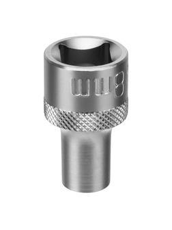 Головка торцевая, 8 мм, двенадцатигранная, CrV, под квадрат 1/2, хромированная Stels