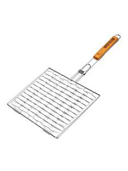 Решетка гриль 350 х 280 мм, универсальная, эластичное плетение, хромированная Camping Palisad