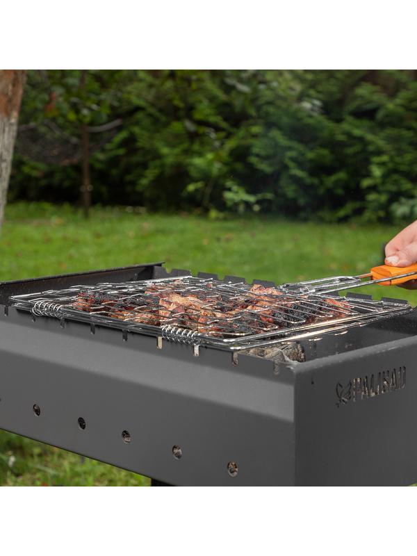 Решетка гриль 350 х 280 мм, универсальная, эластичное плетение, хромированная Camping Palisad