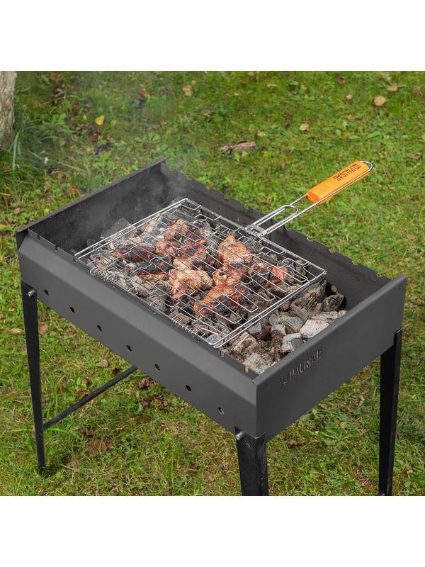 Решетка гриль 350 х 280 мм, универсальная, эластичное плетение, хромированная Camping Palisad