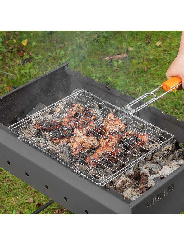 Решетка гриль 350 х 280 мм, универсальная, эластичное плетение, хромированная Camping Palisad