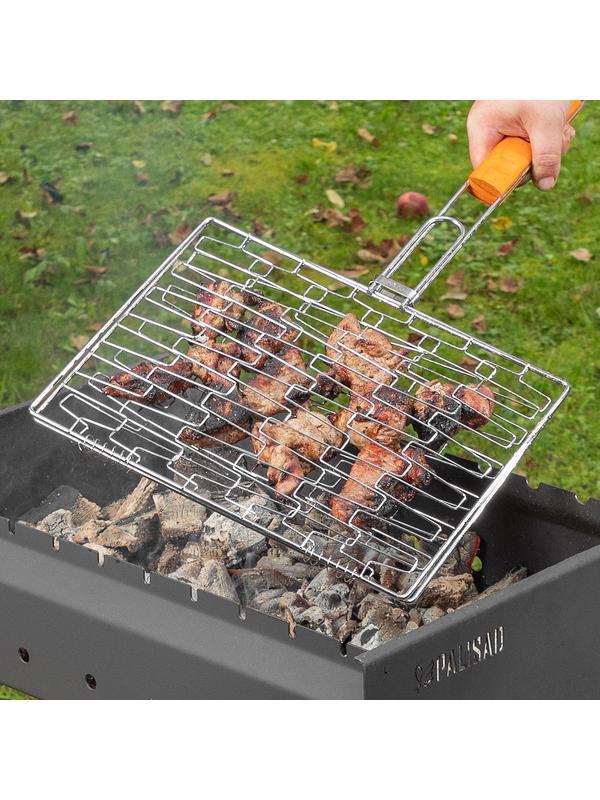 Решетка гриль 350 х 280 мм, универсальная, эластичное плетение, хромированная Camping Palisad
