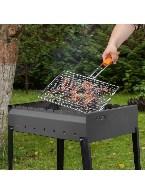 Решетка гриль 350 х 280 мм, универсальная, эластичное плетение, хромированная Camping Palisad