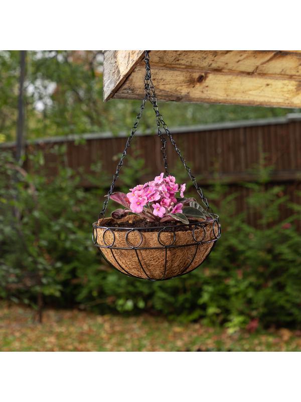 Подвесное кашпо, D 25.4 см, высота с цепью и крюком 53.5 см Palisad