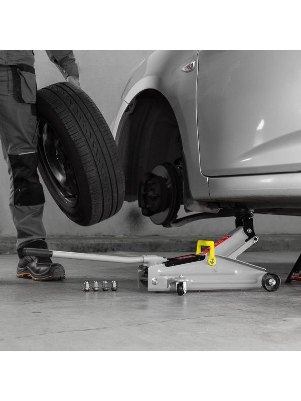 Домкрат гидравлический подкатной, 2 т, высота подъема 135-355 мм Matrix