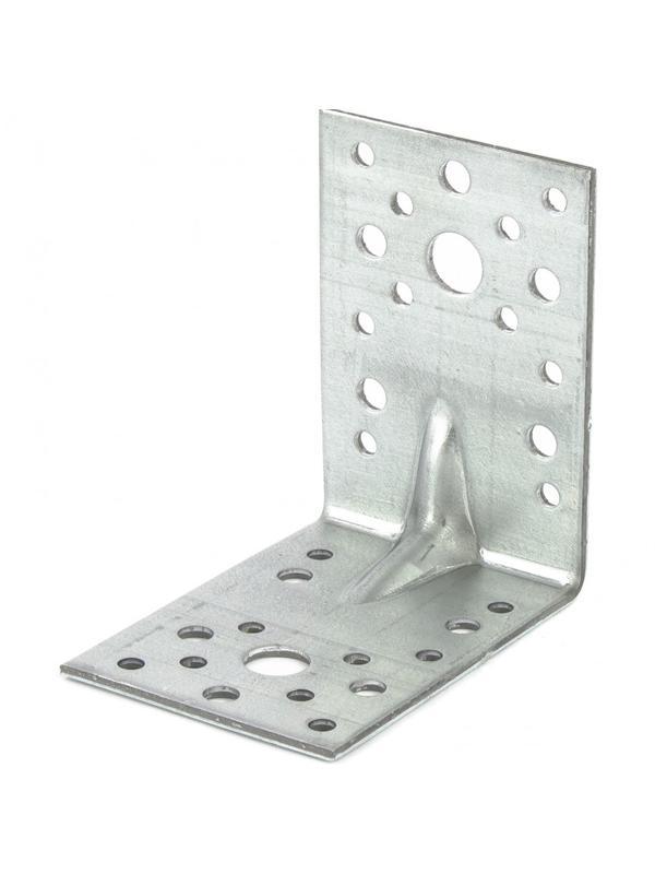 Крепежный уголок усиленный 2.5 мм, KUU 90 x 90 x 65 мм Россия Сибртех