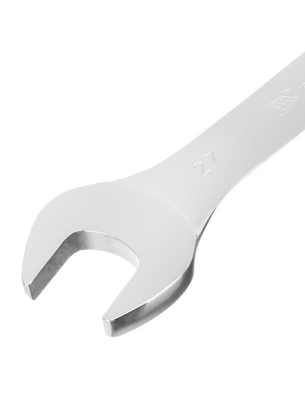 Ключ комбинированный трещоточный, 27 мм, CrV, шарнирный, зеркальный хром Matrix