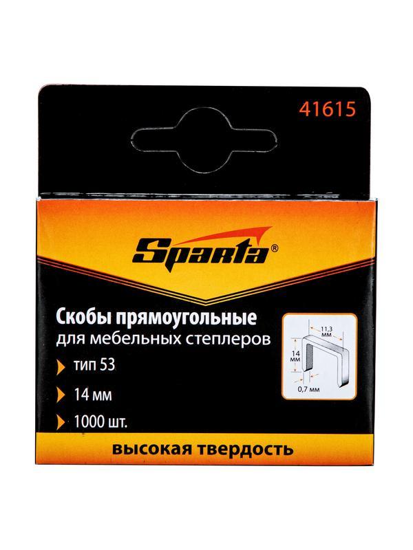 Скобы, 14 мм, для мебельного степлера, тип 53, 1000 шт, Sparta