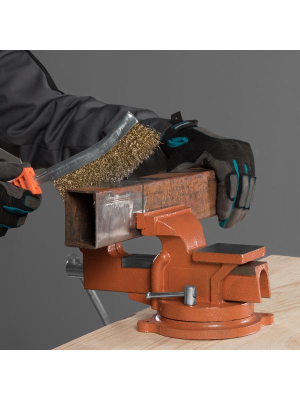 Тиски слесарные, 100 мм, поворотные, с наковальней Sparta