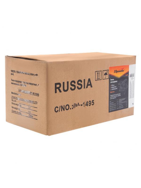 Тиски слесарные, 100 мм, поворотные, с наковальней Sparta