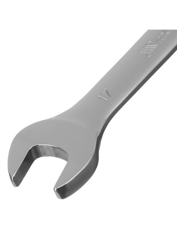 Ключ комбинированный трещоточный, 17 мм, CrV, зеркальный хром Matrix Professional