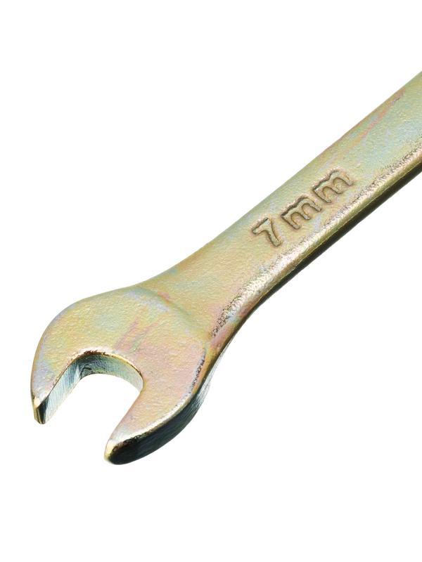 Ключ комбинированный, 7 мм, желтый цинк Сибртех