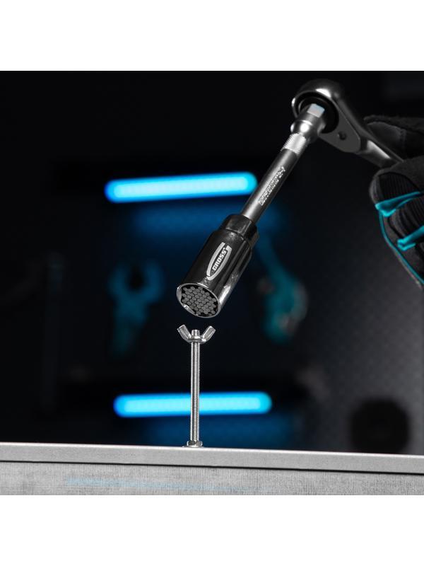 Головка торцевая многоразмерная, CrV, 6-21 мм, под квадрат 3/8, CrV, хромированная Gross