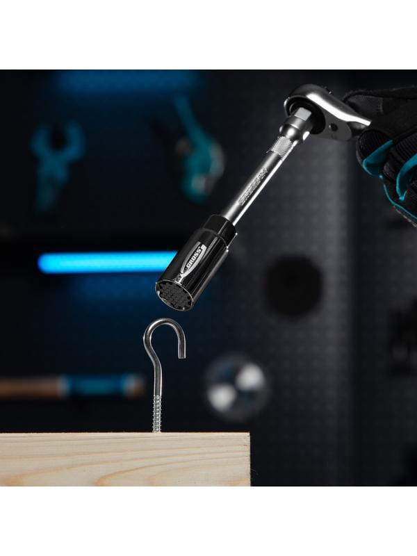 Головка торцевая многоразмерная, CrV, 6-21 мм, под квадрат 3/8, CrV, хромированная Gross