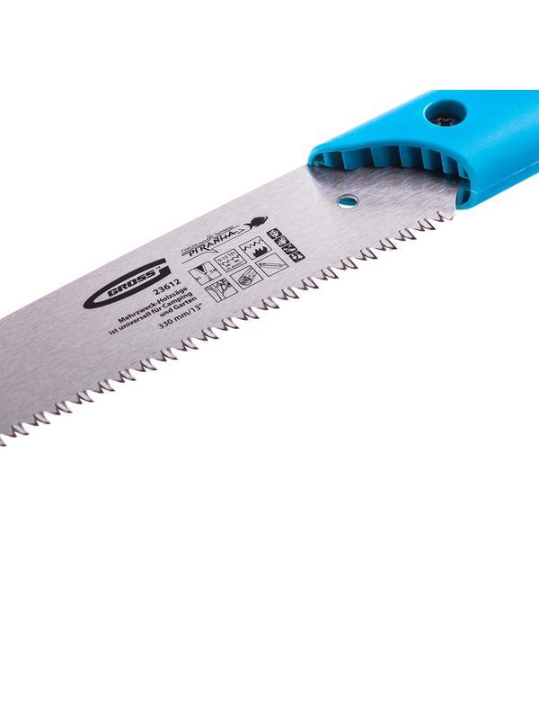 Пила по дереву Piranha, универсальные для кемпинга и сада, 330 мм, 9-10 TPI, каленый зуб 3D, двухкомпонентная рукоятка, пенал Gross