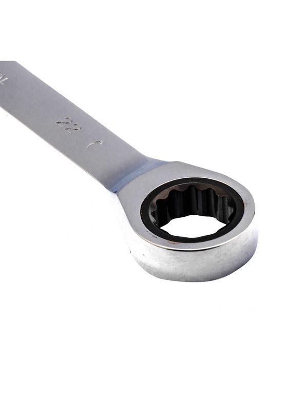 Ключ комбинированный трещоточный, 22 мм, CrV, зеркальный хром Matrix