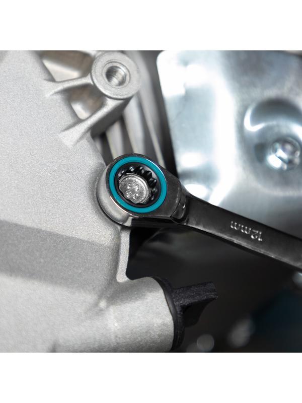 Набор ключей комбинированных с трещоткой, 8-19 мм, 7 шт, CrV Gross