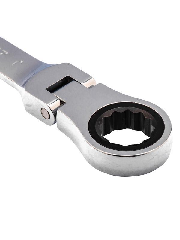 Ключ комбинированный трещоточный, 8 мм, CrV, шарнирный, зеркальный хром Matrix Professional