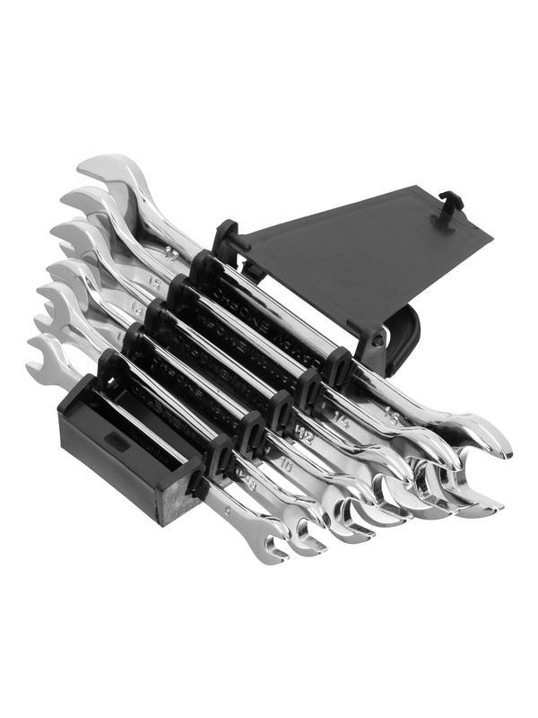 Набор ключей рожковых 6 шт, 6-17 мм, CrV, Elliptical, зеркальное хромирование Matrix