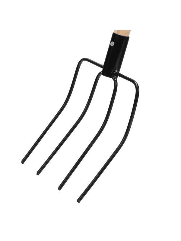 Вилы 4 - х рогие, сенные, 210х310х1400 мм, деревянный черенок, Россия, Сибртех