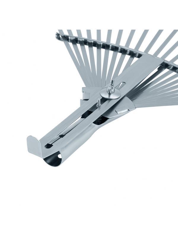 Грабли веерные стальные, 300 - 480 мм, 22 плоских зуба, оцинкованные,раздвижные, без черенка, Palisad