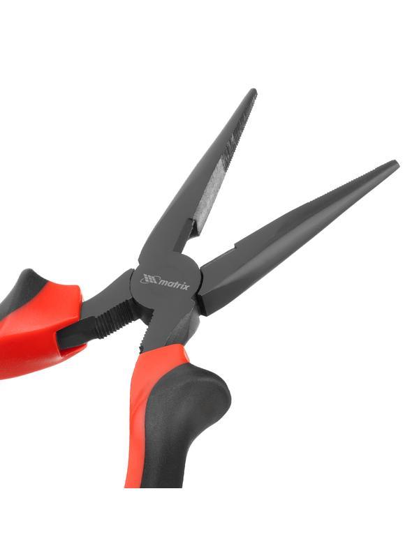 Длинногубцы прямые Black Nickel, 200 мм, двухкомпонентные рукоятки Matrix