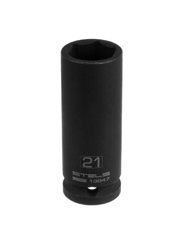 Головка ударная удлиненная шестигранная, 21 мм, 1/2, CrMo Stels