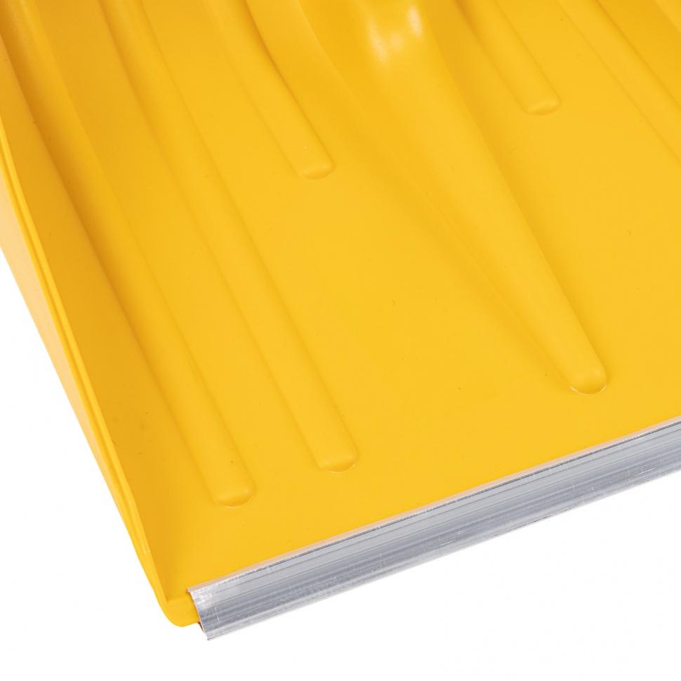 Лопата для уборки снега пластиковая, желтая, 420 х 425 мм, без черенка, Россия, Сибртех