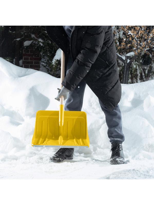 Лопата для уборки снега пластиковая, желтая, 420 х 425 мм, без черенка, Россия, Сибртех
