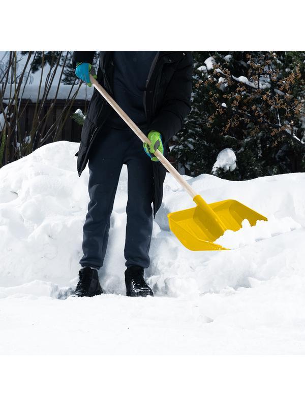 Лопата для уборки снега пластиковая, желтая, 420 х 425 мм, без черенка, Россия, Сибртех