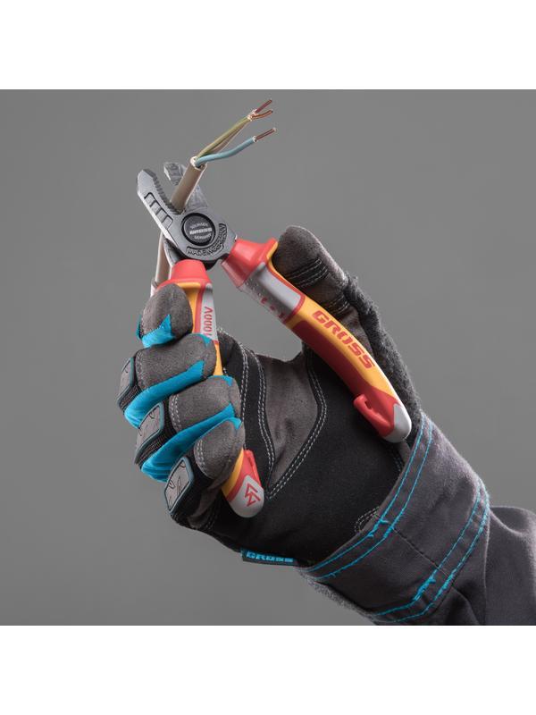 Кабелерез, диэлектрические рукоятки до 1000 В, трехкомпонентные рукоятки, 160 мм Gross