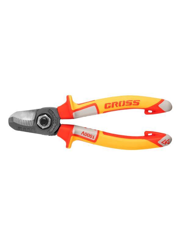 Кабелерез, диэлектрические рукоятки до 1000 В, трехкомпонентные рукоятки, 160 мм Gross