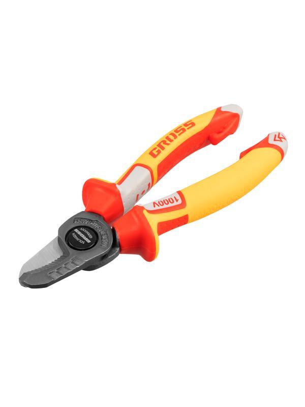 Кабелерез, диэлектрические рукоятки до 1000 В, трехкомпонентные рукоятки, 160 мм Gross