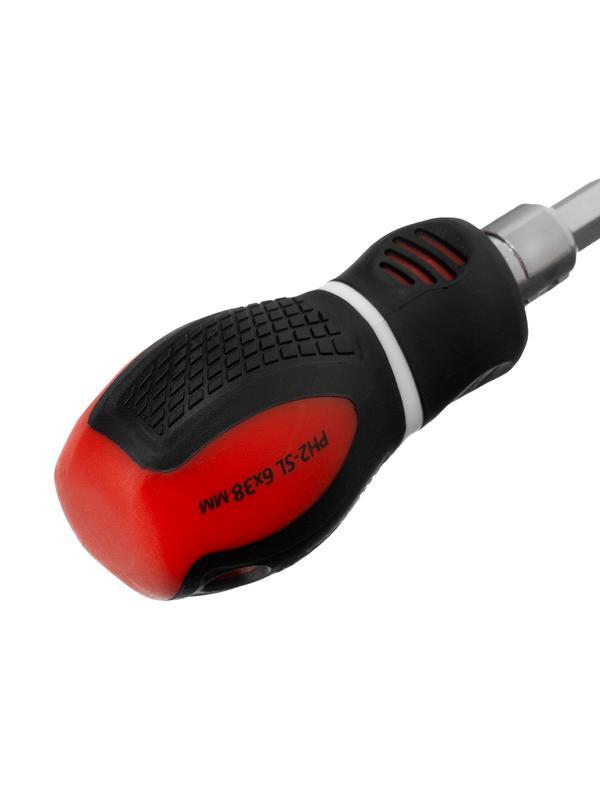Отвертка комбинированная, SL6/PH2 х 38 мм, CrV, двухкомпонентная рукоятка Matrix